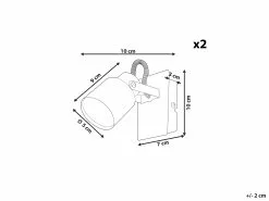 Beliani Conjunto De 2 Lámparas De Pared De Metal Blanco BONTE 15 Beliani Conjunto De 2 Lámparas De Pared De Metal Blanco BONTE -Lámparas comercio undef src sa picid 828760 type whitesh image