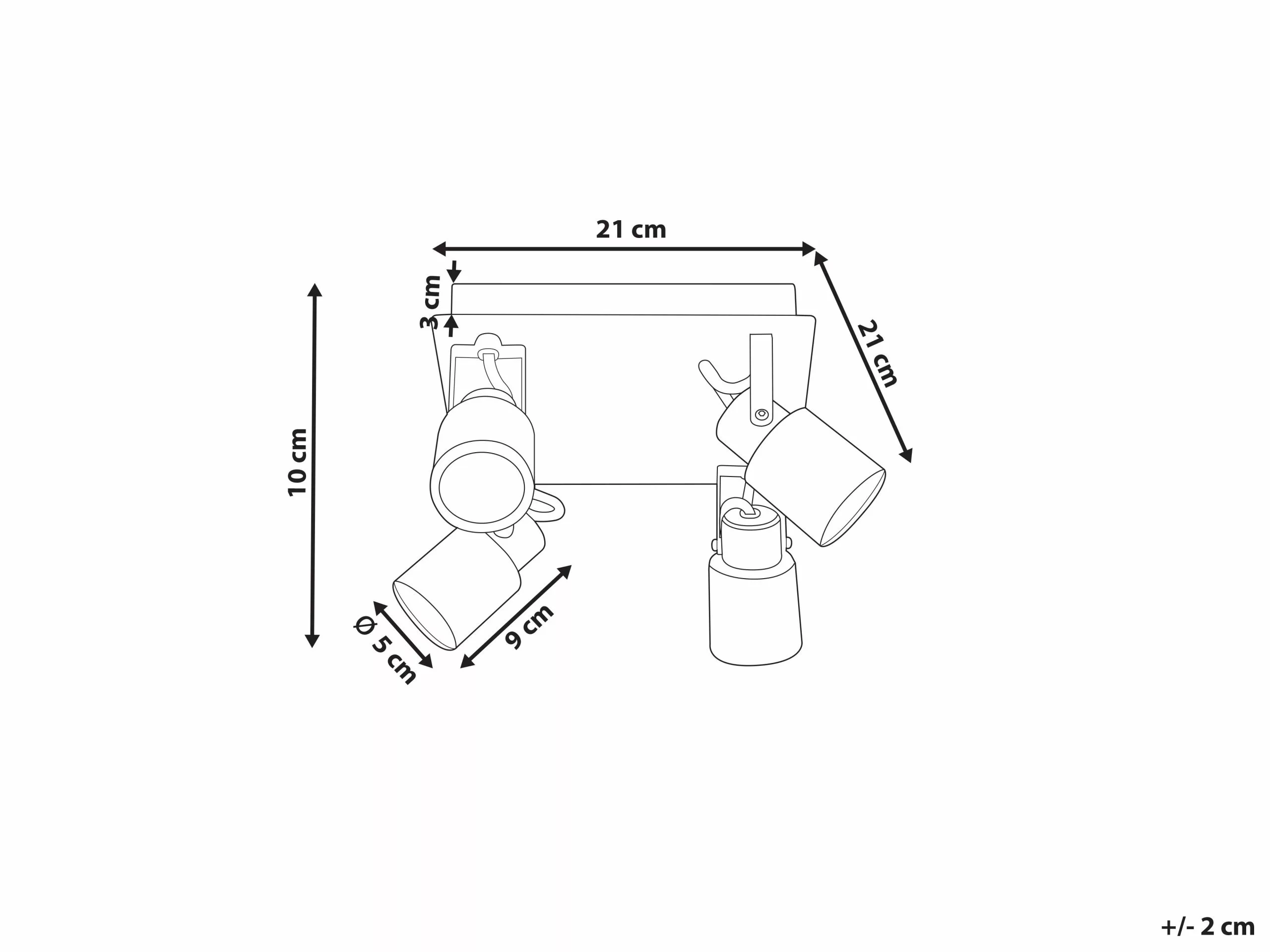 Beliani Conjunto De 4 Lámparas De Techo De Metal Latón BONTE - Imagen 9