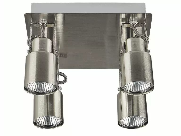 Beliani Conjunto De 4 Lámparas De Techo De Metal Plateado BONTE - Imagen 4