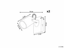Beliani Conjunto De 2 Lámparas De Pared De Metal Plateado KLIP -Lámparas comercio undef src sa picid 828838 type whitesh image