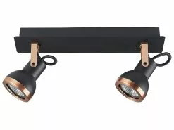 Beliani Conjunto De 2 Lámparas De Techo De Metal Negro/cobrizo BARO -Lámparas comercio undef src sa picid 828855 type whitesh image