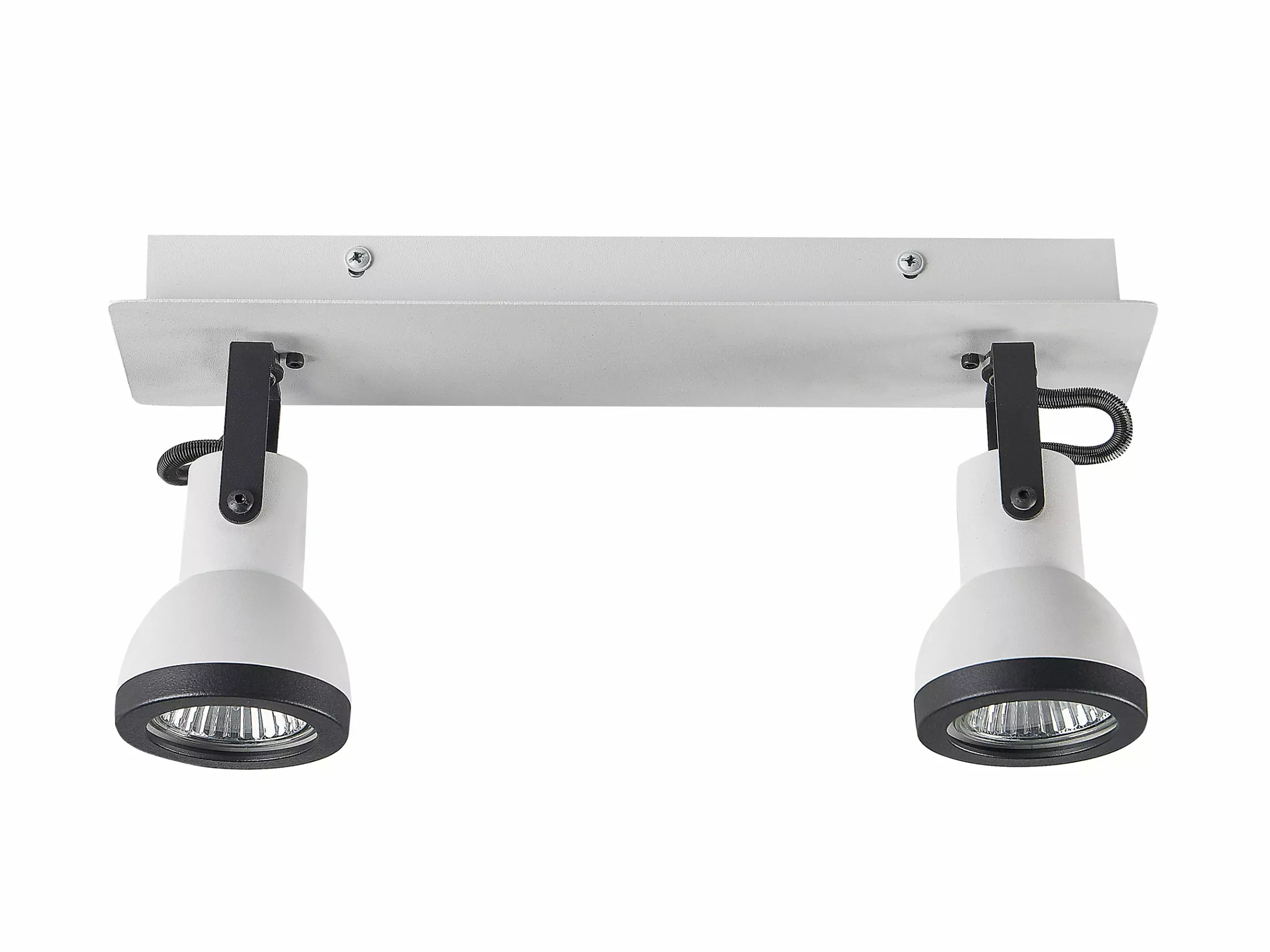 Beliani Conjunto De 2 Lámparas De Techo De Metal Blanco/negro BARO - Imagen 4