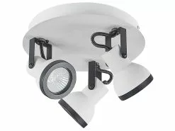 Beliani Conjunto De 3 Lámparas De Techo De Metal Blanco/negro ø 21 Cm BARO -Lámparas comercio undef src sa picid 828917 type whitesh image