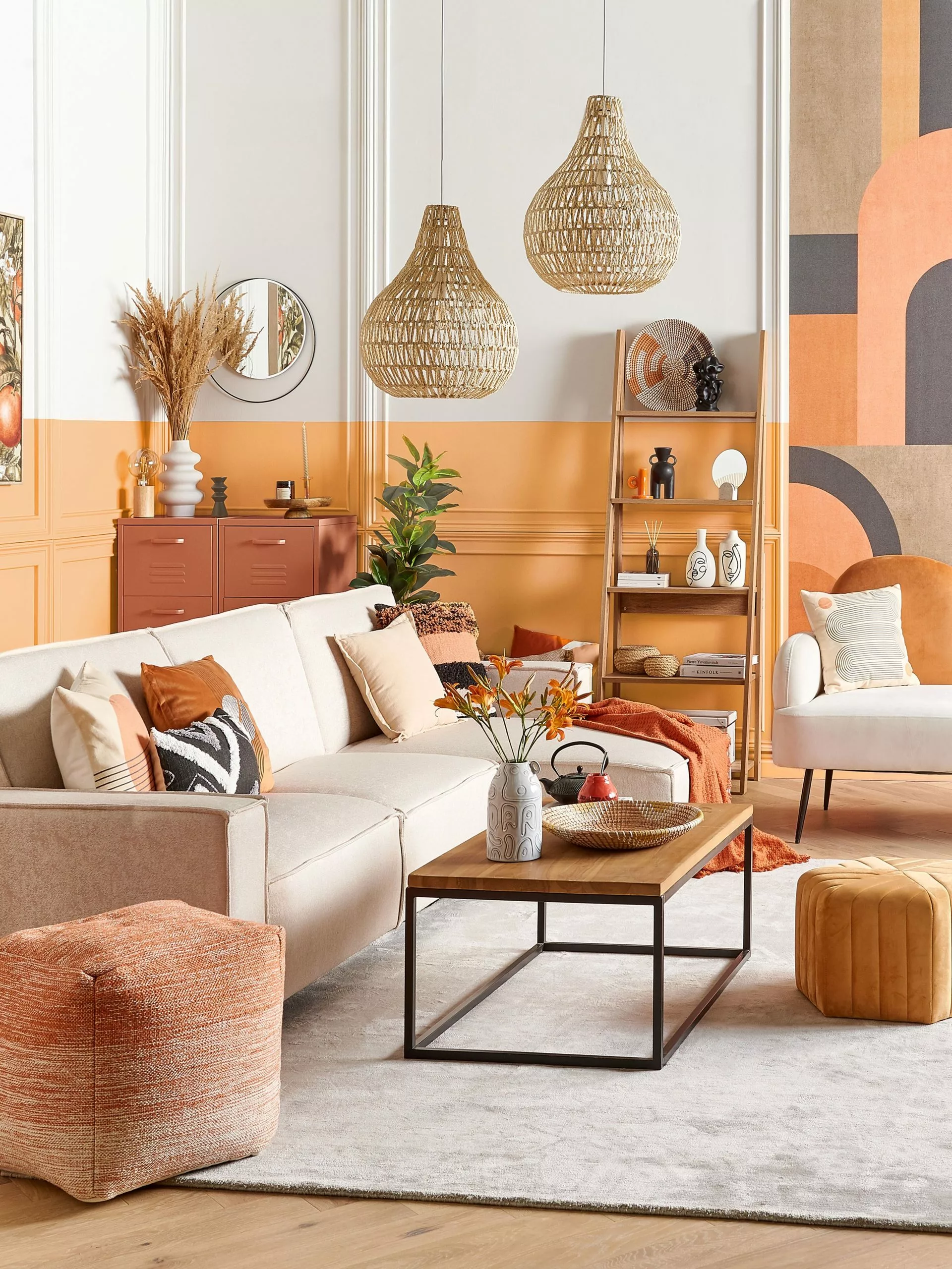 Beliani Lámpara De Techo Beige Arena MOLOPO 6 Beliani Lámpara De Techo Beige Arena MOLOPO - Imagen 6