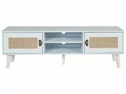 Beliani Mueble TV Blanco Crema/beige 140 X 39 Cm PARTON -Lámparas comercio undef src sa picid 829033 type whitesh image