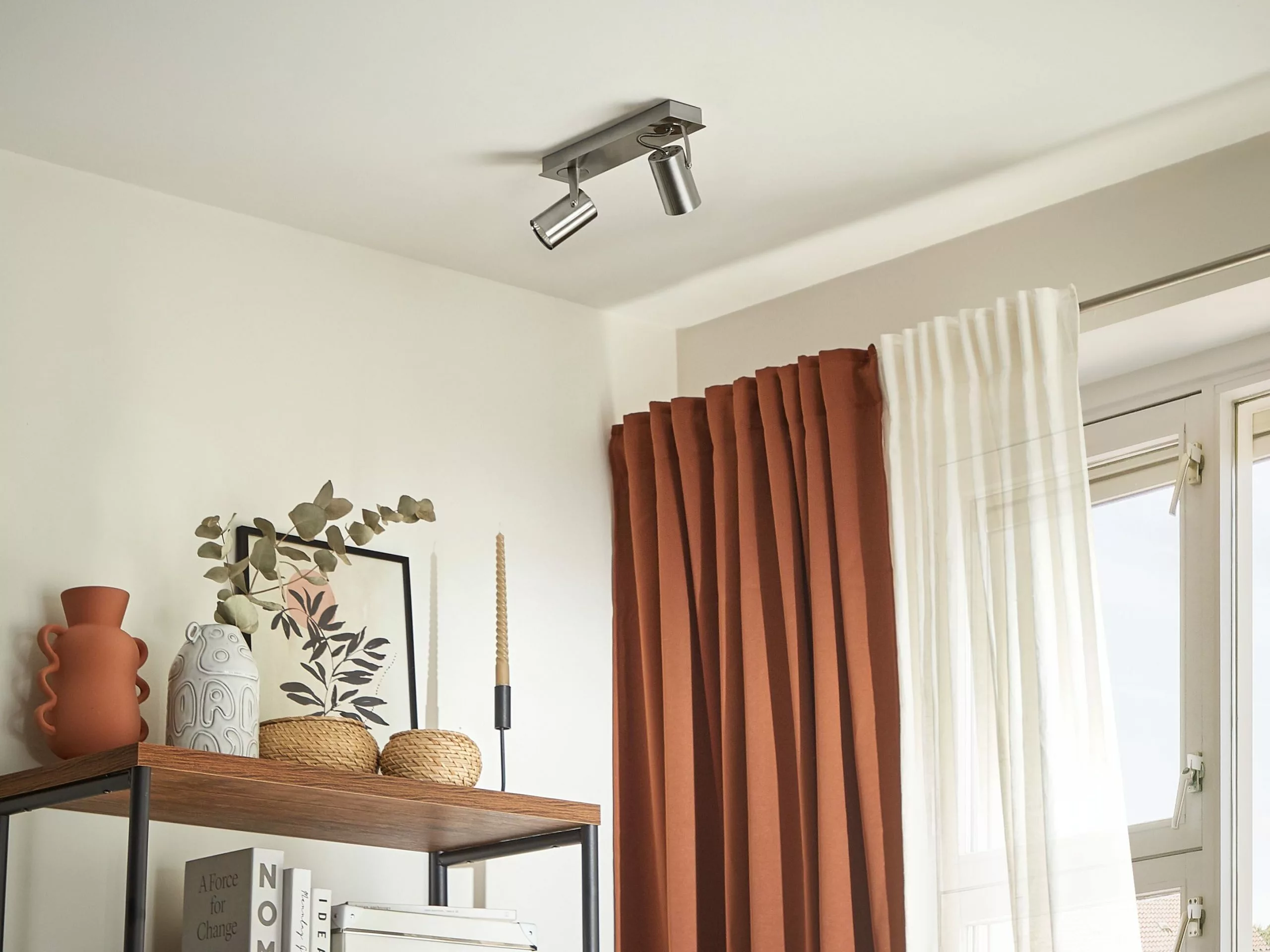 Beliani Lámpara De Techo De Metal Plateado 30 Cm KLIP - Imagen 3