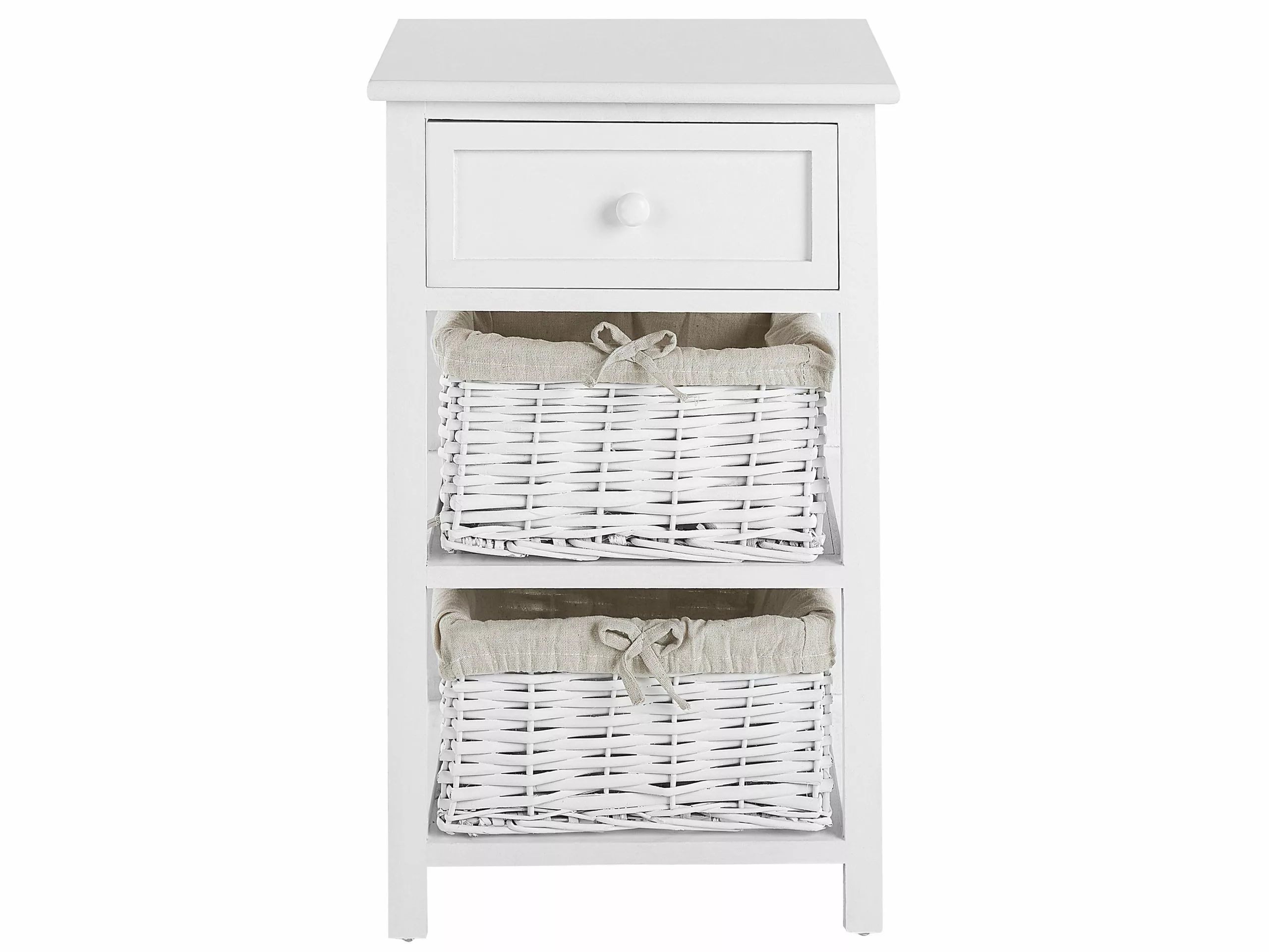 Beliani Mesa De Noche Blanco/beige 39 X 30 Cm FLOWELLA 4 Beliani Mesa De Noche Blanco/beige 39 X 30 Cm FLOWELLA - Imagen 4