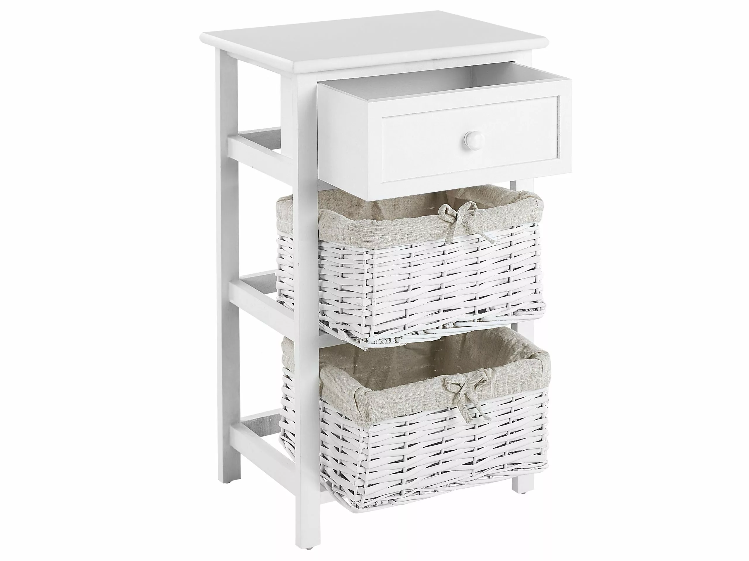 Beliani Mesa De Noche Blanco/beige 39 X 30 Cm FLOWELLA 5 Beliani Mesa De Noche Blanco/beige 39 X 30 Cm FLOWELLA - Imagen 5