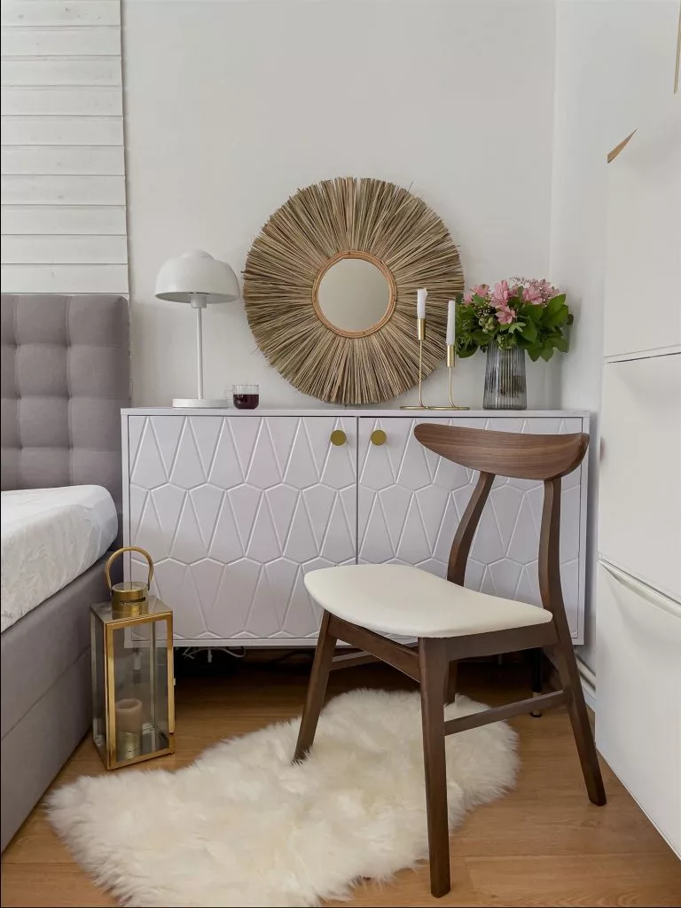 Beliani Lámpara De Mesa De Metal Blanco 44 Cm SENETTE - Imagen 3