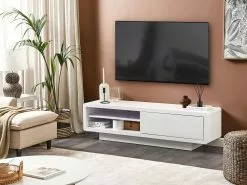 Beliani Mueble TV Blanco 158 X 39 Cm ANTONIC -Lámparas comercio undef src sa picid 832483 type color image