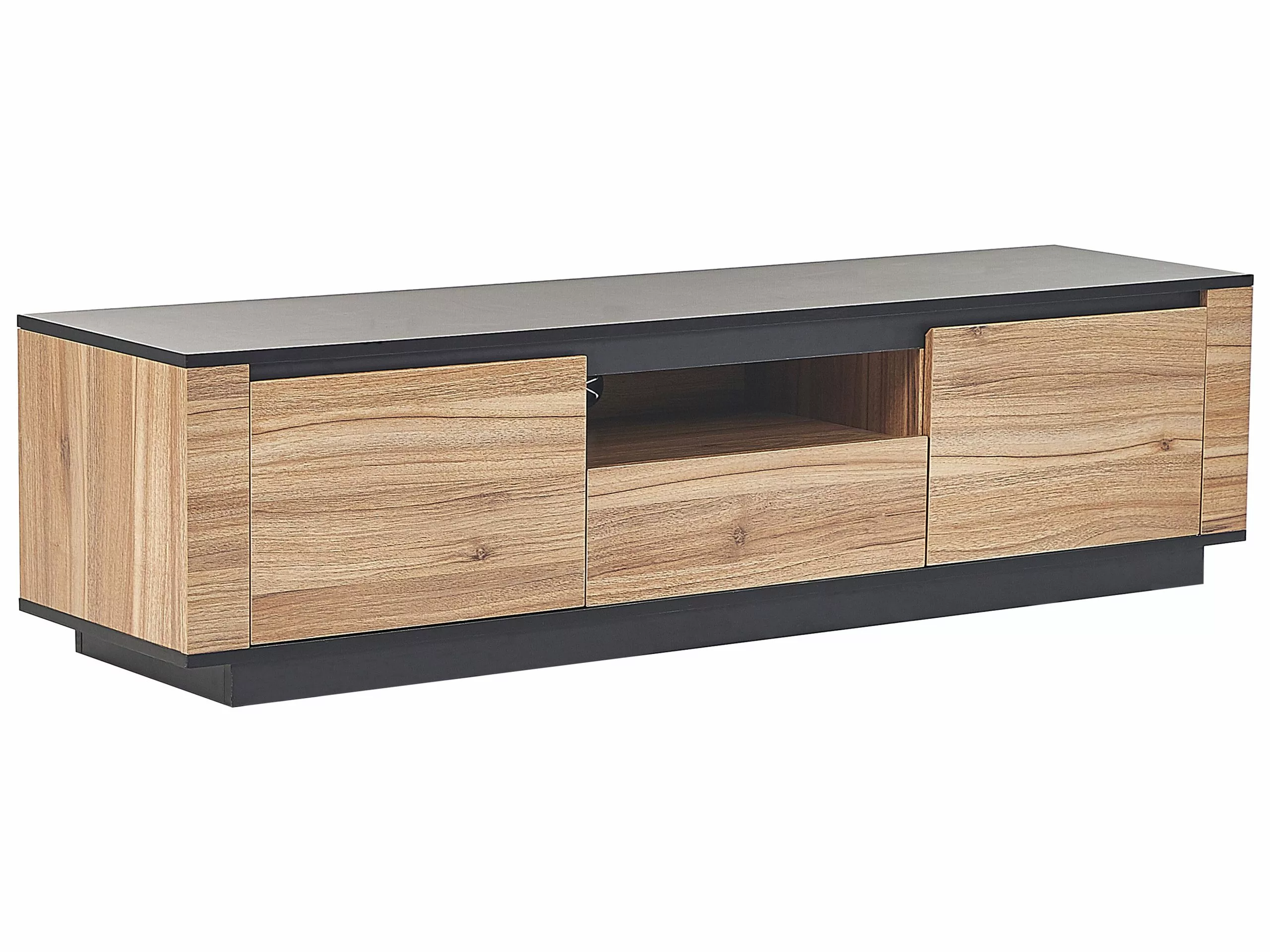 Beliani Mueble TV Madera Clara/negro 152 X 40 Cm BILLINGS 1 Beliani Mueble TV Madera Clara/negro 152 X 40 Cm BILLINGS