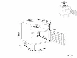 Beliani Mesa De Noche Blanco/negro/madera Oscura 45 X 40 Cm RIFLE -Lámparas comercio undef src sa picid 832884 type whitesh image