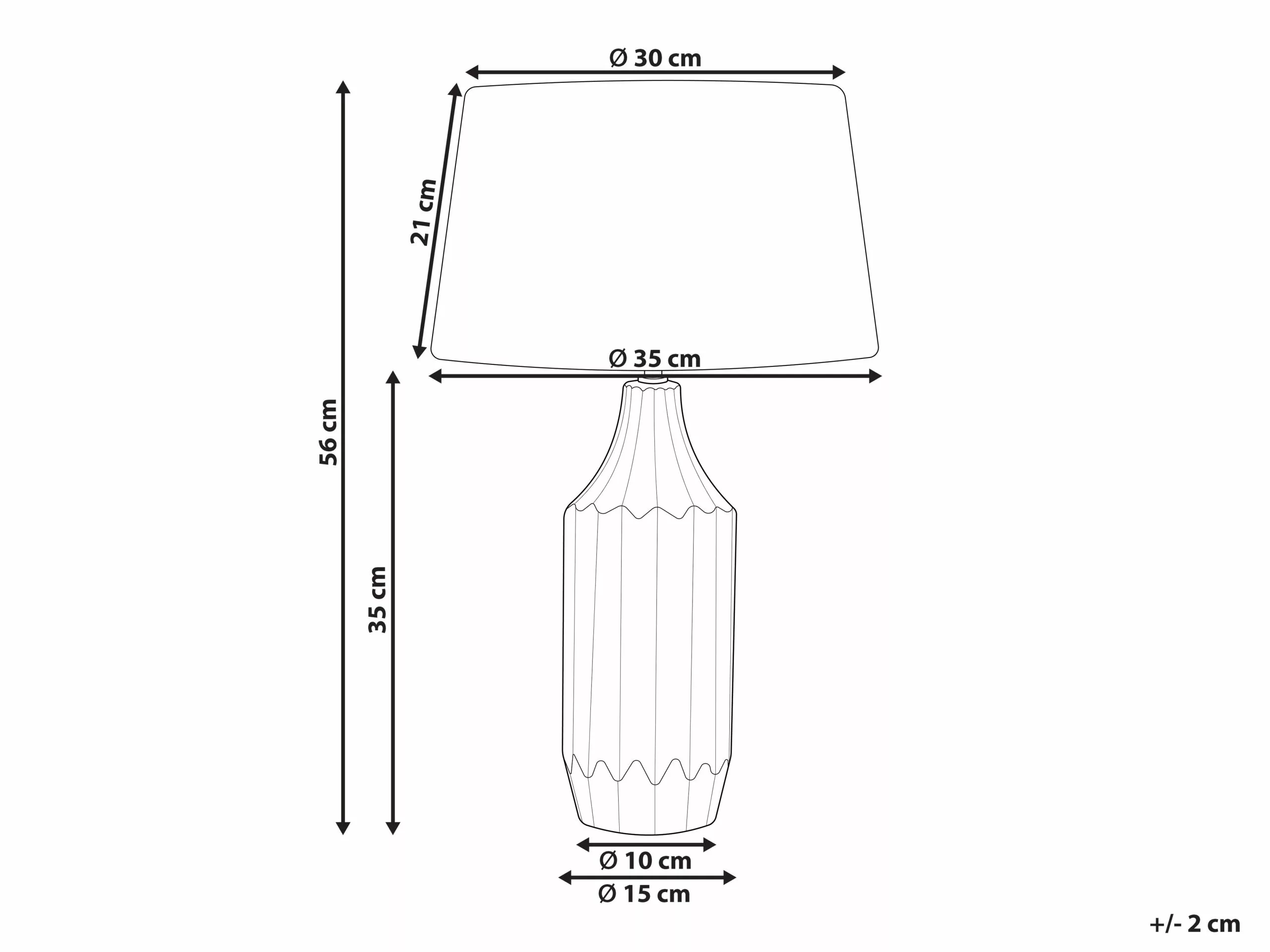 Beliani Lámpara De Mesa De Cerámica Verde Azulado/gris 56 Cm ABAVA 10 Beliani Lámpara De Mesa De Cerámica Verde Azulado/gris 56 Cm ABAVA - Imagen 10