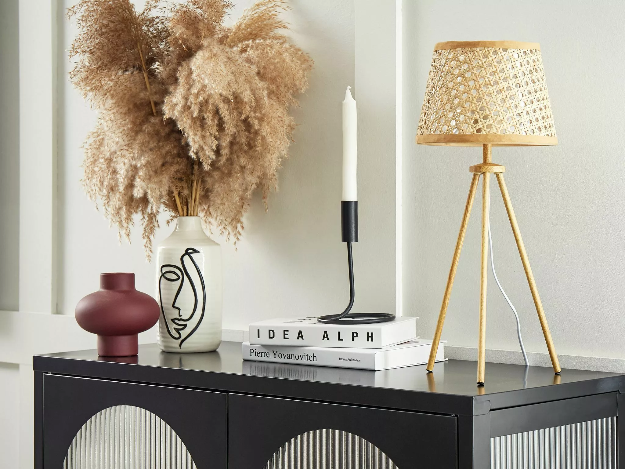 Beliani Lámpara De Mesa De Ratán Natural 46 Cm BOETICA 3 Beliani Lámpara De Mesa De Ratán Natural 46 Cm BOETICA - Imagen 3