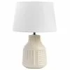 Beliani Lámpara De Mesa De Cerámica/lino Beige/blanco 42 Cm OZAMA