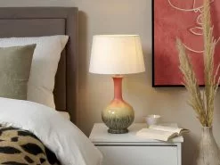 Beliani Lámpara De Mesa De Cerámica/lino Multicolor 54 Cm NIZAO -Lámparas comercio undef src sa picid 843031 type color image