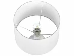 Beliani Lámpara De Mesa De Cerámica/lino Blanco 46 Cm SOCO -Lámparas comercio undef src sa picid 843169 type whitesh image