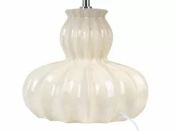 Beliani Lámpara De Mesa De Cerámica/lino Beige/blanco 46 Cm MALABUKA -Lámparas comercio undef src sa picid 843177 type whitesh image