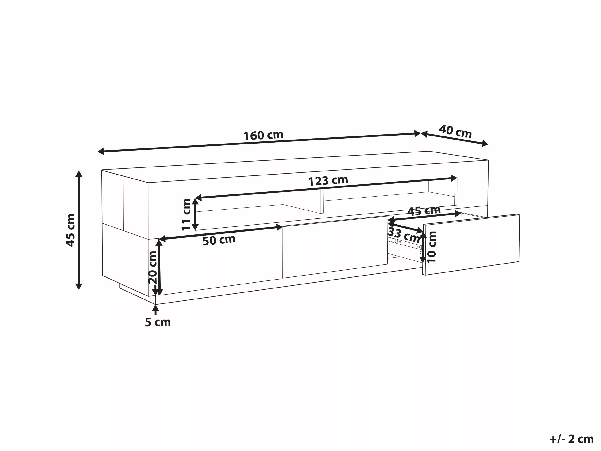 Beliani Mueble TV Madera Clara/beige 160 X 40 Cm ANTONIO 10 Beliani Mueble TV Madera Clara/beige 160 X 40 Cm ANTONIO - Imagen 10