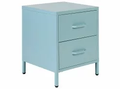 Beliani Mesa De Noche De Metal Azul Claro 43 X 40 Cm MALAVI