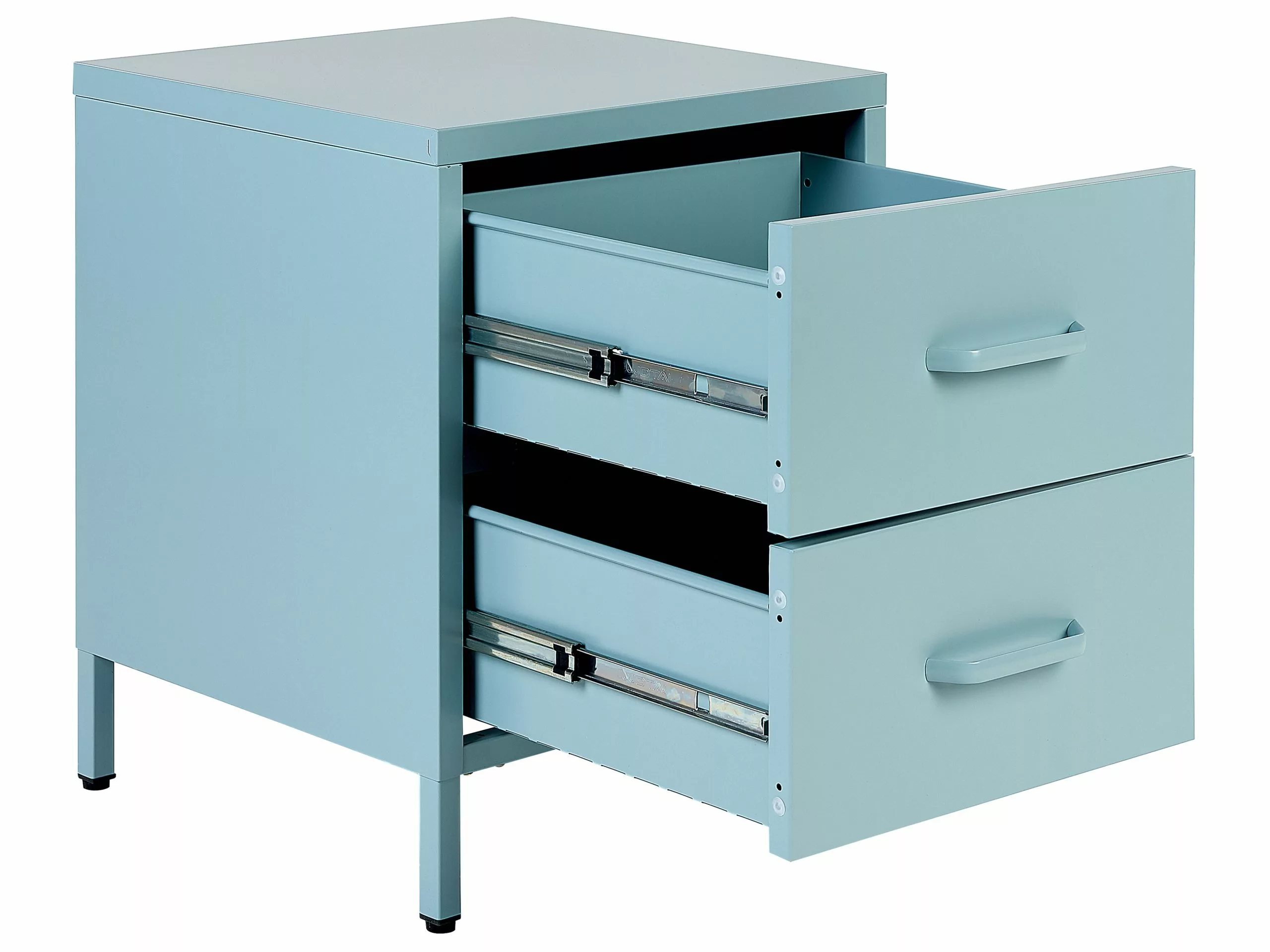 Beliani Mesa De Noche De Metal Azul Claro 43 X 40 Cm MALAVI 5 Beliani Mesa De Noche De Metal Azul Claro 43 X 40 Cm MALAVI - Imagen 5