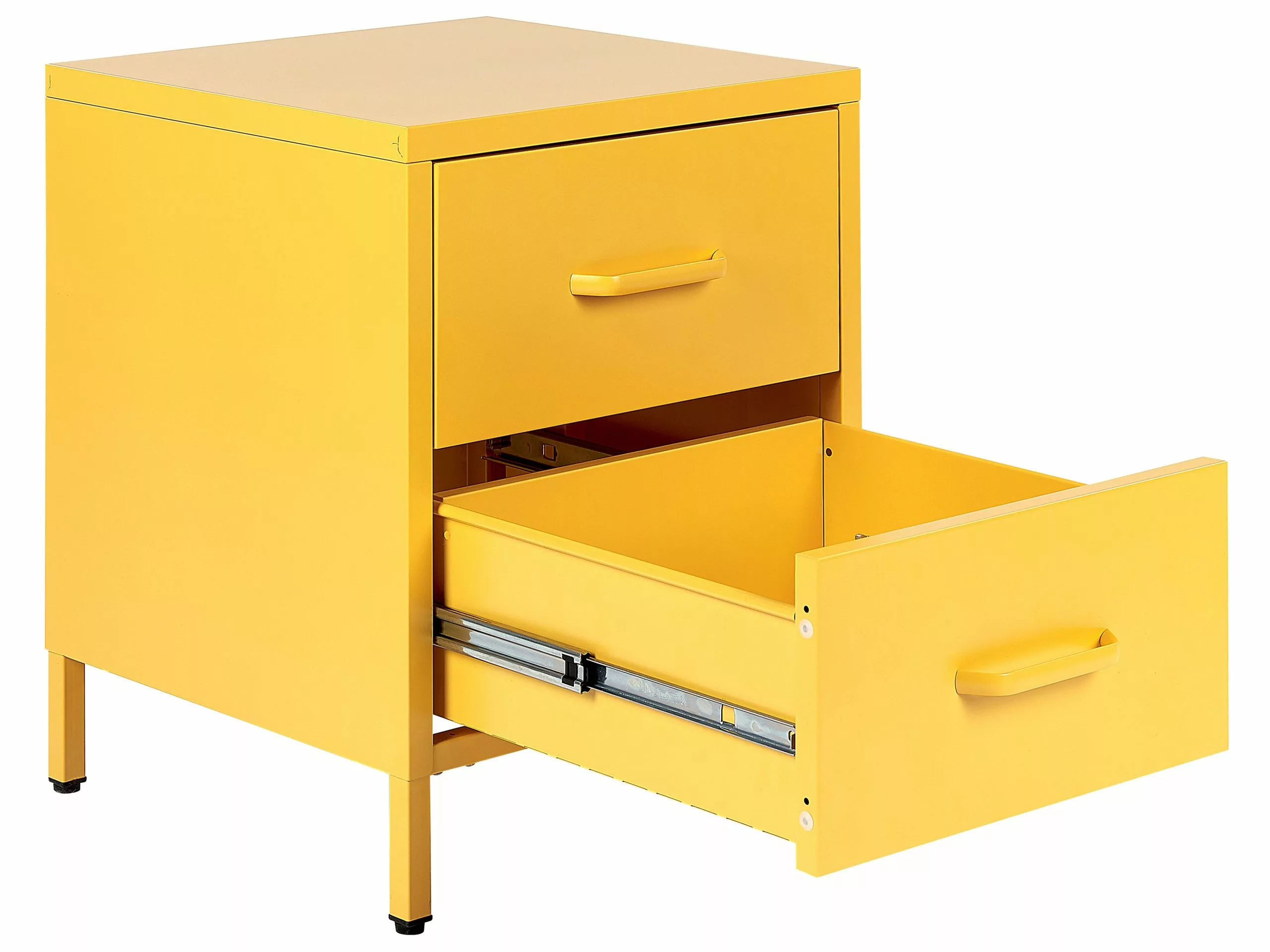 Beliani Mesa De Noche De Metal Amarillo 43 X 40 Cm MALAVI - Imagen 4