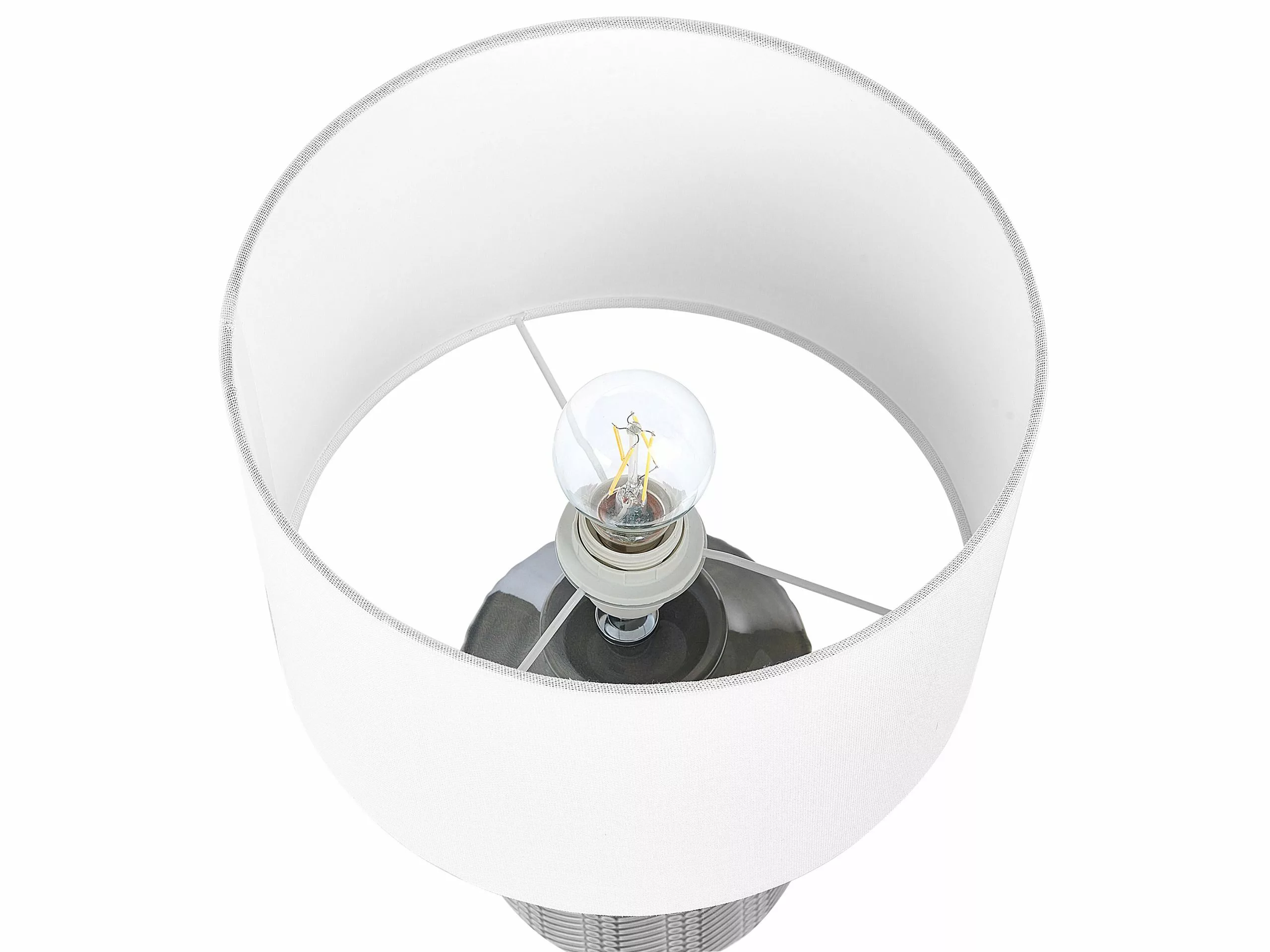 Beliani Lámpara De Mesa De Cerámica Gris/blanco 43 Cm ESPERANCE 4 Beliani Lámpara De Mesa De Cerámica Gris/blanco 43 Cm ESPERANCE - Imagen 4