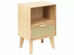 Beliani Mesa De Noche Madera Clara 40 X 30 Cm SENEY