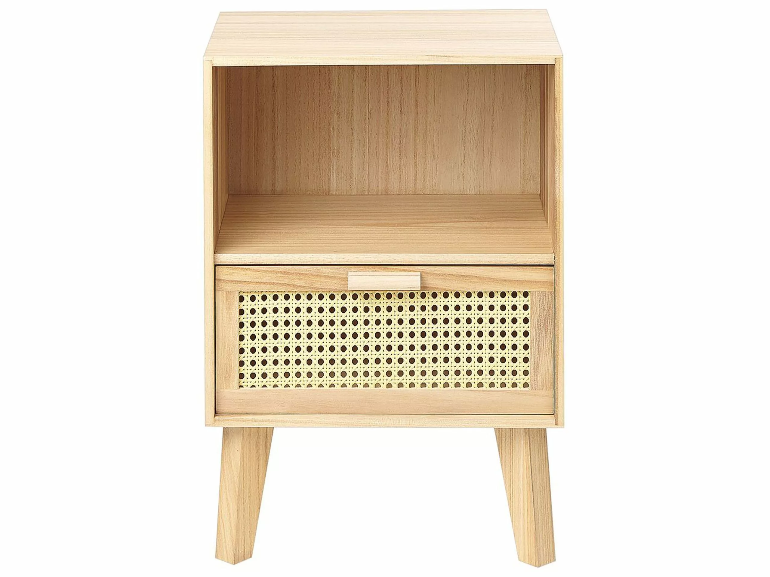 Beliani Mesa De Noche Madera Clara 40 X 30 Cm SENEY 4 Beliani Mesa De Noche Madera Clara 40 X 30 Cm SENEY - Imagen 4