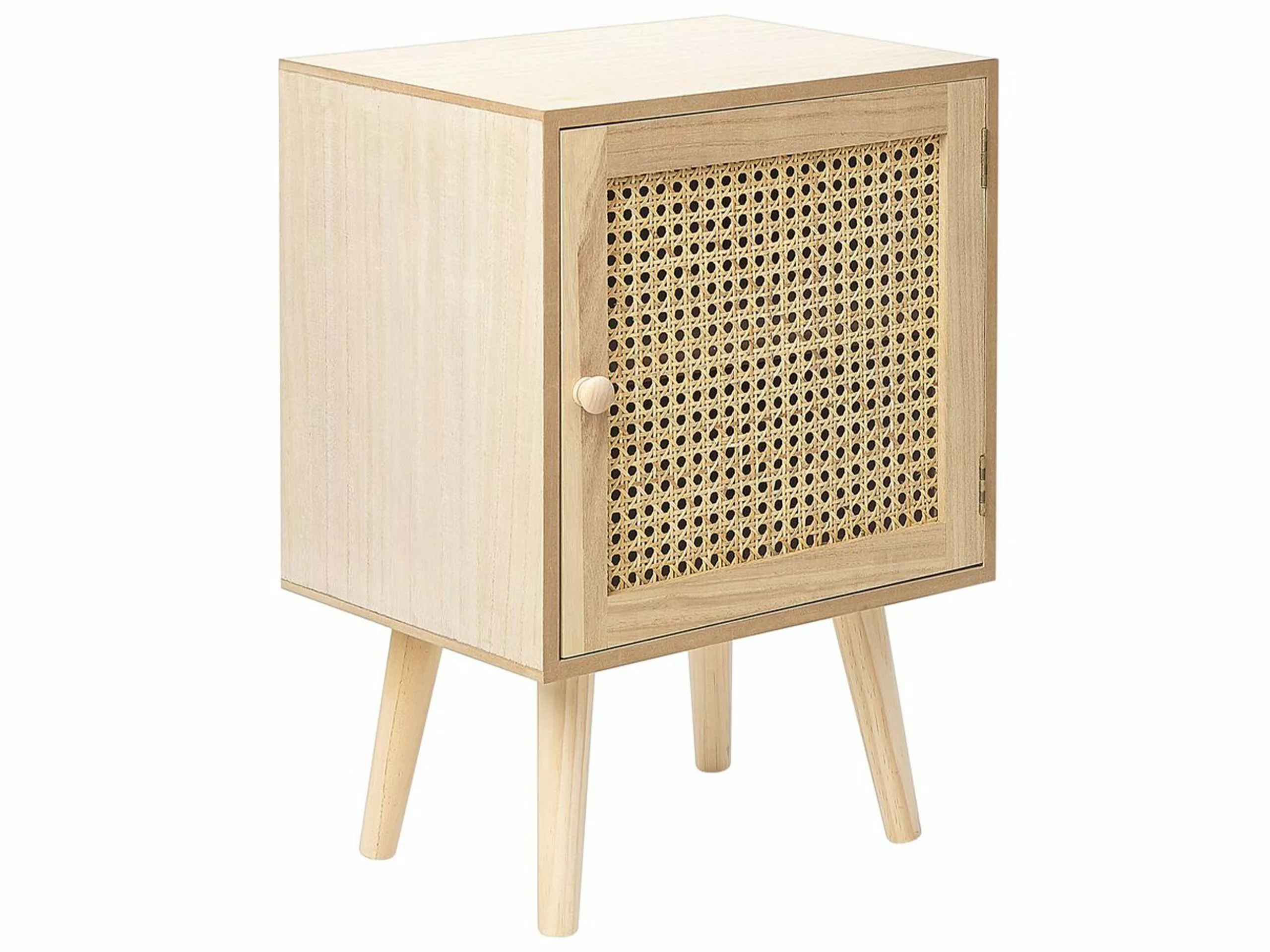Beliani Mesa De Noche Madera Clara 38 X 30 Cm ALMO 1 Beliani Mesa De Noche Madera Clara 38 X 30 Cm ALMO