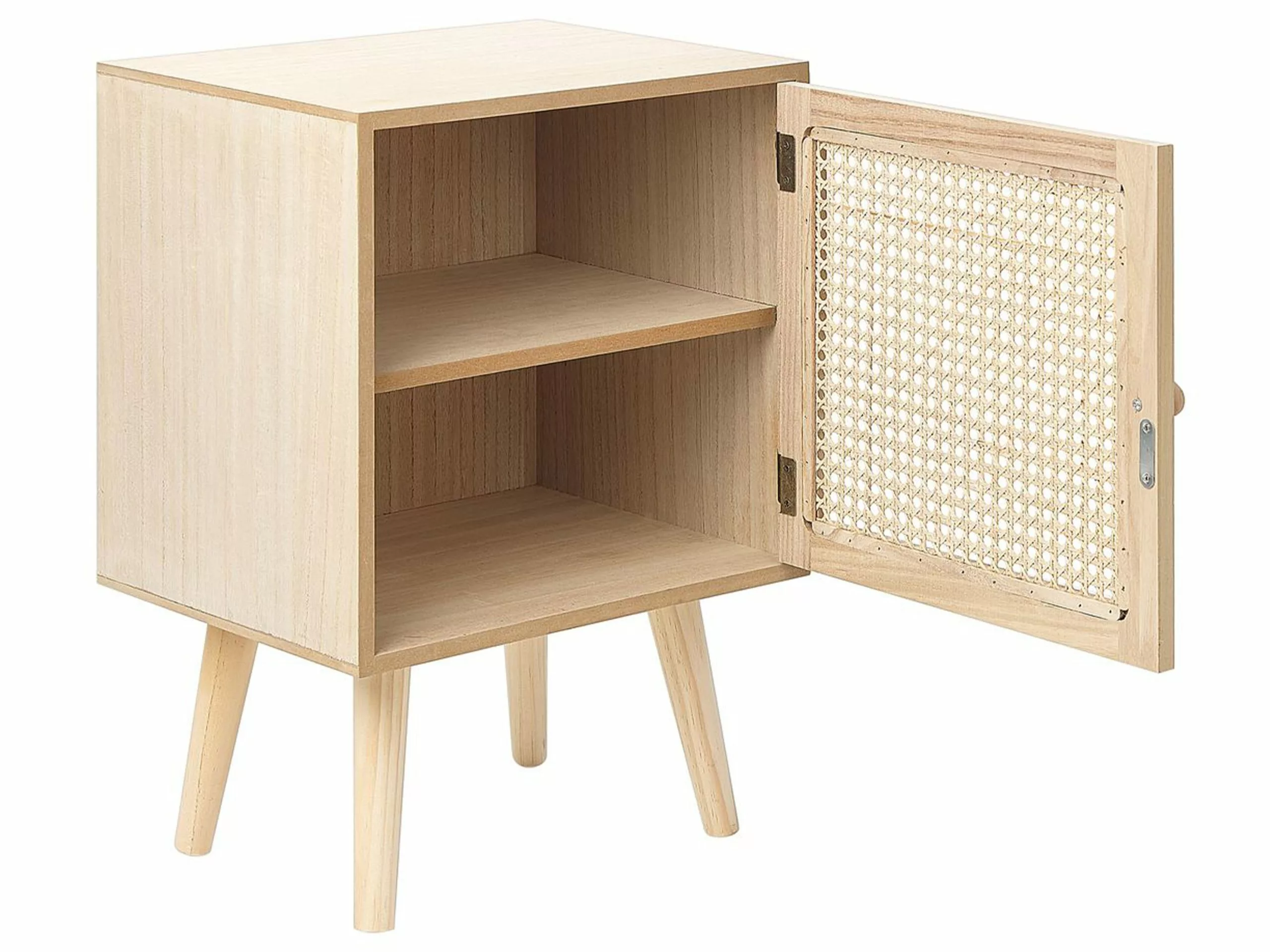 Beliani Mesa De Noche Madera Clara 38 X 30 Cm ALMO 3 Beliani Mesa De Noche Madera Clara 38 X 30 Cm ALMO - Imagen 3