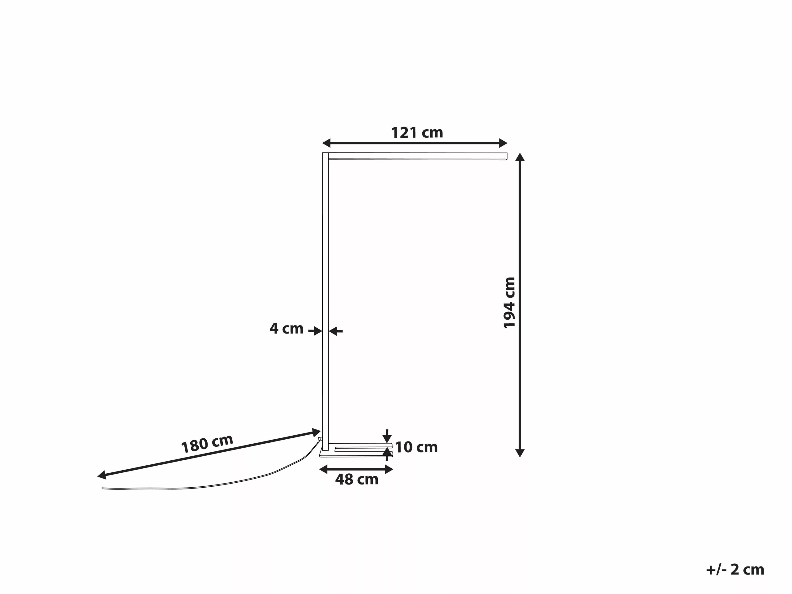 Beliani Lámpara De Pie LED De Metal Blanco 194 Cm MENSA 10 Beliani Lámpara De Pie LED De Metal Blanco 194 Cm MENSA - Imagen 10