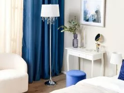 Beliani Lámpara De Pie De Metal Plateado/blanco 165 Cm EVANS -Lámparas comercio undef src sa picid 850431 type whitesh image