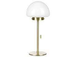 Beliani Lámpara De Mesa De Vidrio Dorado/blanco 39 Cm MORUGA