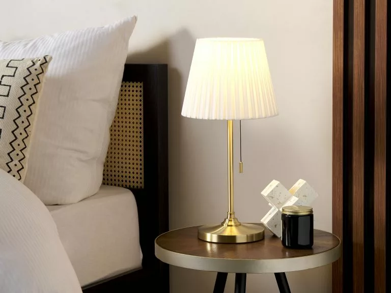 Beliani Lámpara De Mesa De Metal Latón/blanco 48 Cm TORYSA - Imagen 2