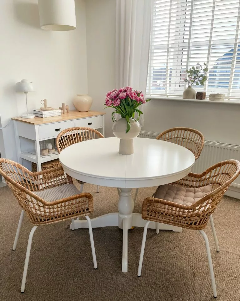 Beliani Lámpara De Mesa De Metal Blanco 44 Cm SENETTE - Imagen 9